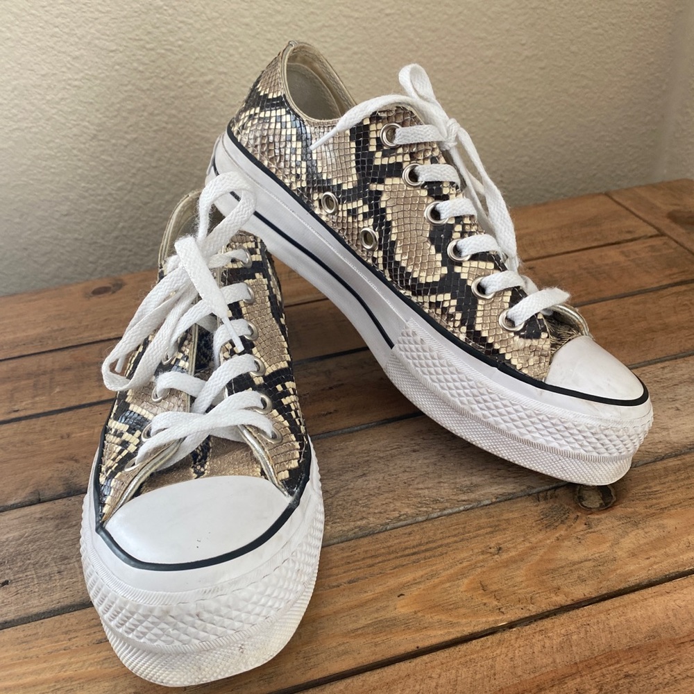 Converse snake print platforms size 7.5